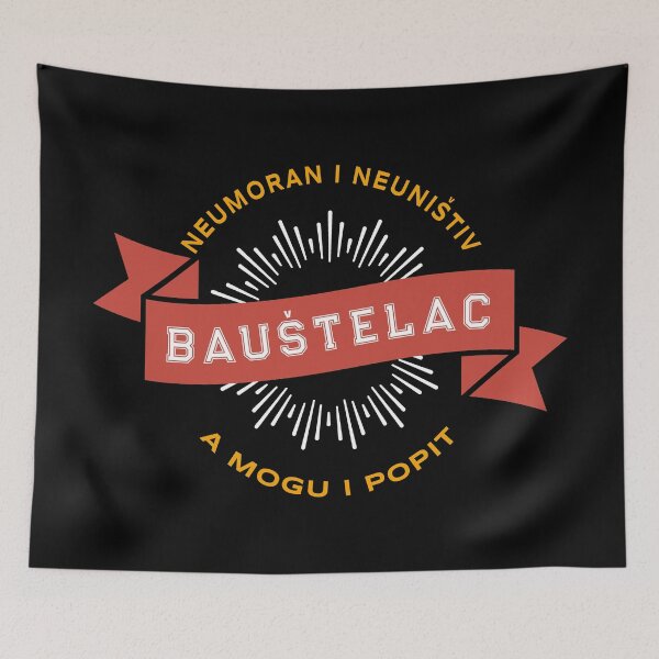 Item preview, Baustelac Construction worker t-shirt I Balkan collection designed and sold by Dubbra.