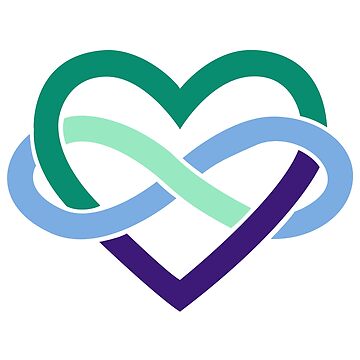 Artwork thumbnail, Gay Polyamory Infinity Heart (White) by polyphiliashop