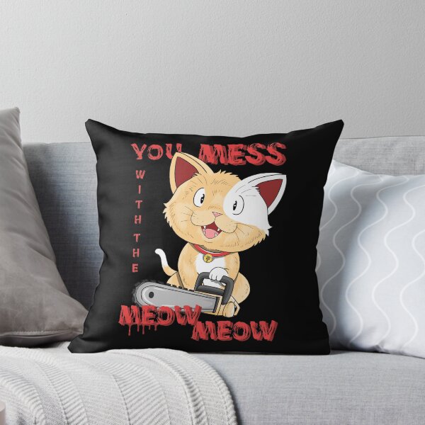 Item preview, You Mess With the Meow Meow Funny Mad Cat Chainsaw designed and sold by OmmeDesigns.