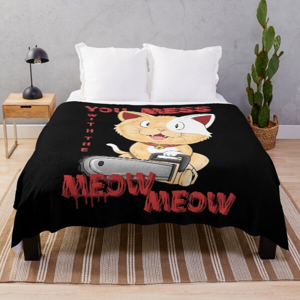Item preview, You Mess With the Meow Meow Funny Mad Cat Chainsaw designed and sold by OmmeDesigns.