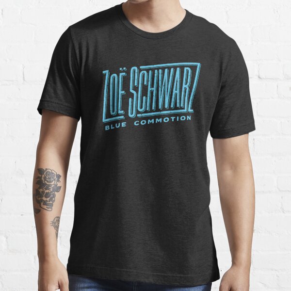 Zoe Schwarz Blue Commotion Logo Essential T-Shirt