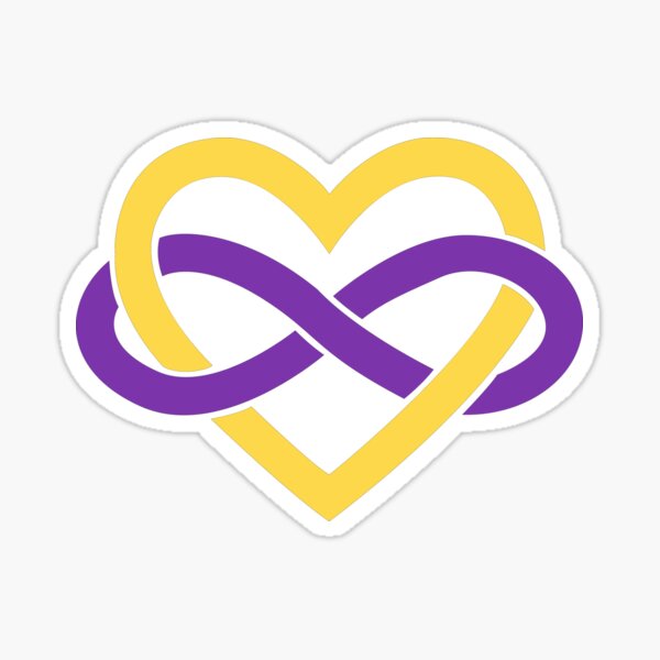 Intersex Polyamory Infinity Heart (Black) Sticker