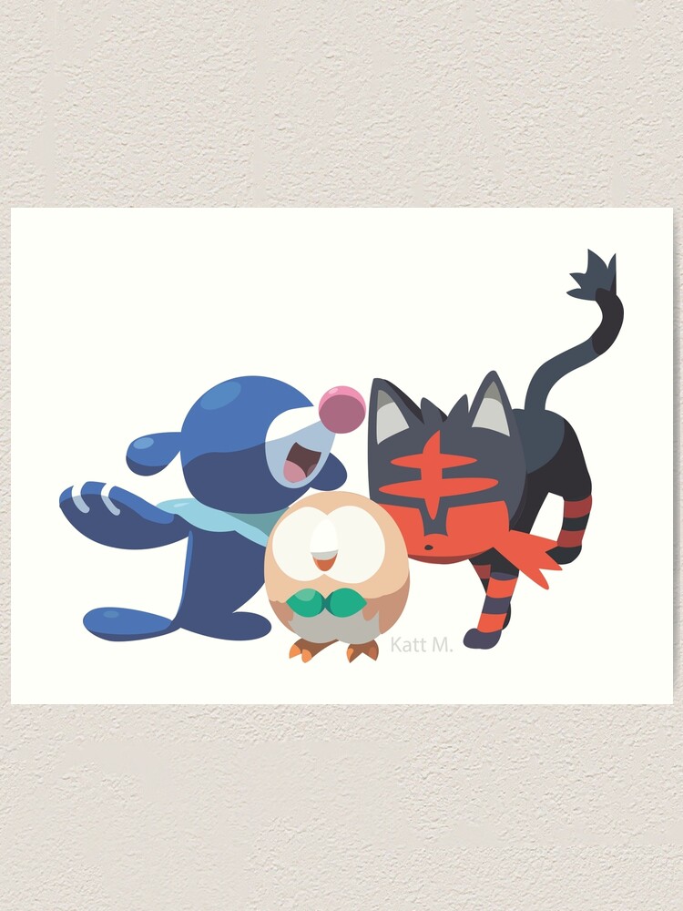 Pokemon Sonne Und Mond Starter Pose 2 Kunstdruck Von Katt Mandrake Redbubble