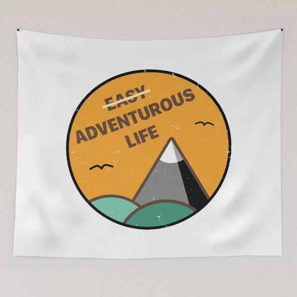 Item preview, Adventurous Life Adventure Challenge Art - Retro 70s Colour Scheme designed and sold by PilgrimageShop.