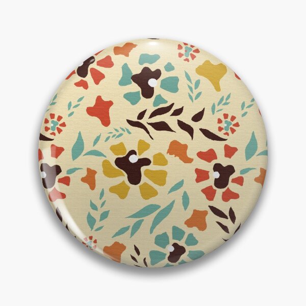 Item preview, stylized retro color flowers designed and sold by cemreyigitsahin.