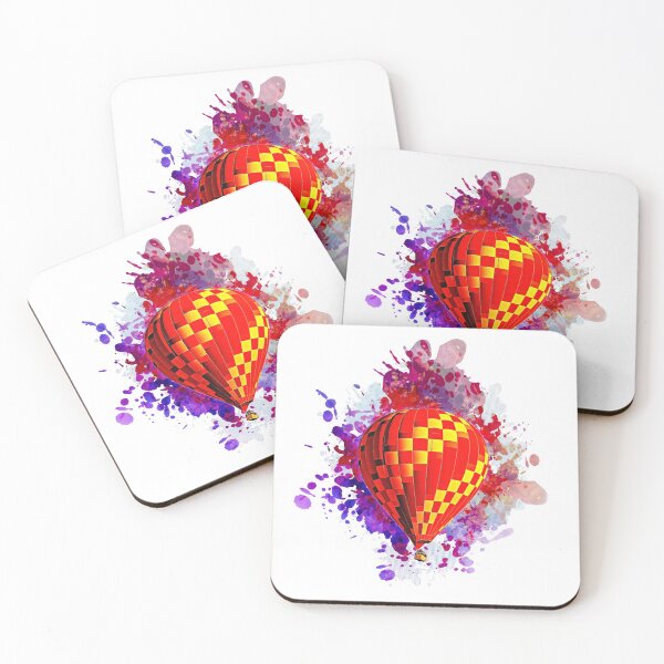 Item preview, Flying colorful hot air balloons with watercolor splash designed and sold by Newlander90.