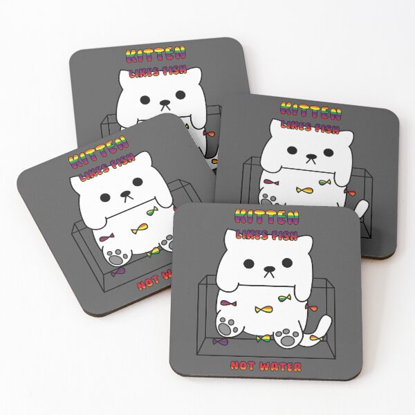 Item preview, kitten likes fish, not water (rainbow) designed and sold by MyLuckyShot.