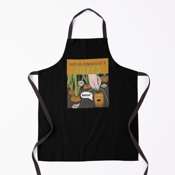 Item preview, Carrots Do Scream When They’re Picked - funny cartoon on black background designed and sold by Crystal Raymond.