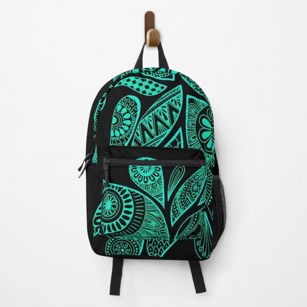 Item preview, Abstract Zentangle Swirl design (cyan on black) designed and sold by Calen Picard-Carroll.