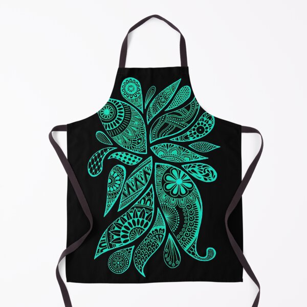 Item preview, Abstract Zentangle Swirl design (cyan on black) designed and sold by Calen Picard-Carroll.