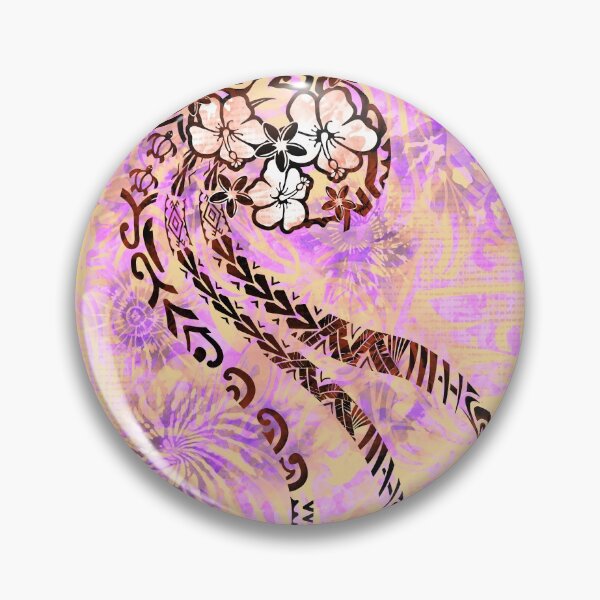 Item preview, Hawaiian - Samoan - Polynesian Coral Shell Tribal Tie Dye Designer designed and sold by sunnthreads.