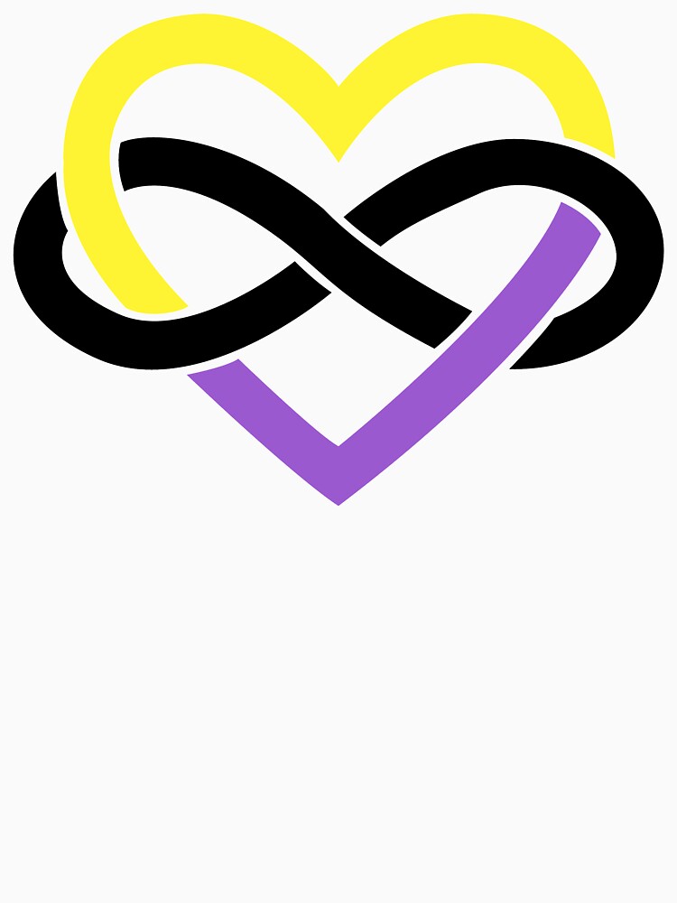 Non-Binary Polyamory Infinity Heart (White) by polyphiliashop