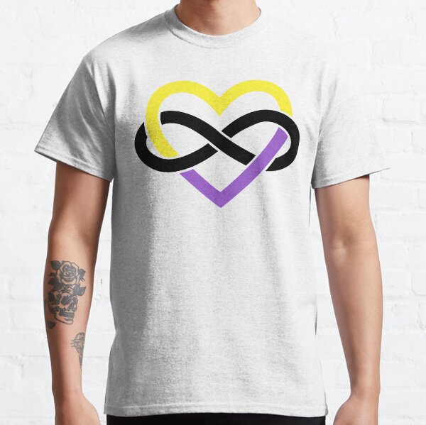 Non-Binary Polyamory Infinity Heart (White) Classic T-Shirt