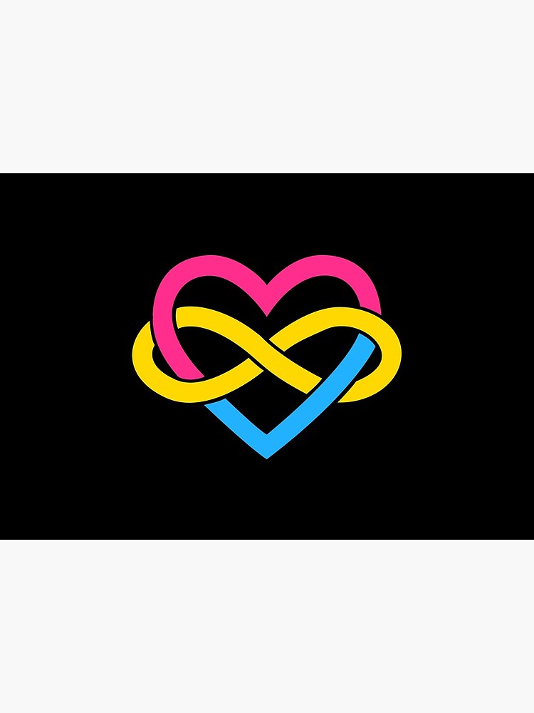 Pansexual Polyamory Infinity Heart (Black) by polyphiliashop