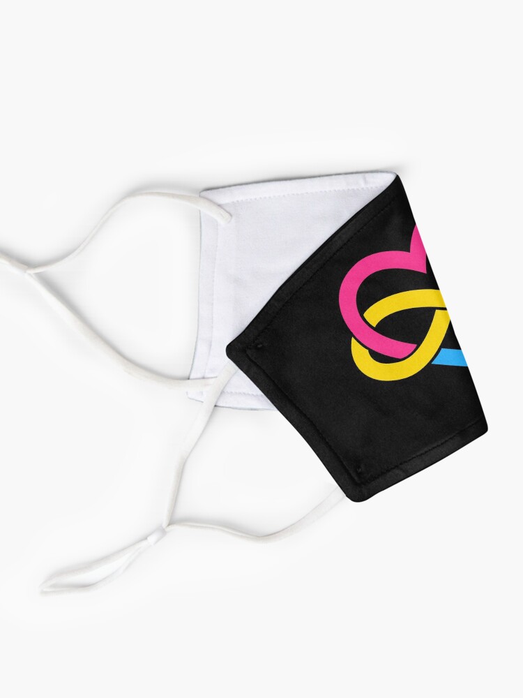 Alternate view of Pansexual Polyamory Infinity Heart (Black) Mask