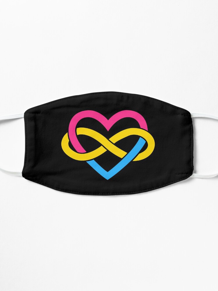 Alternate view of Pansexual Polyamory Infinity Heart (Black) Mask