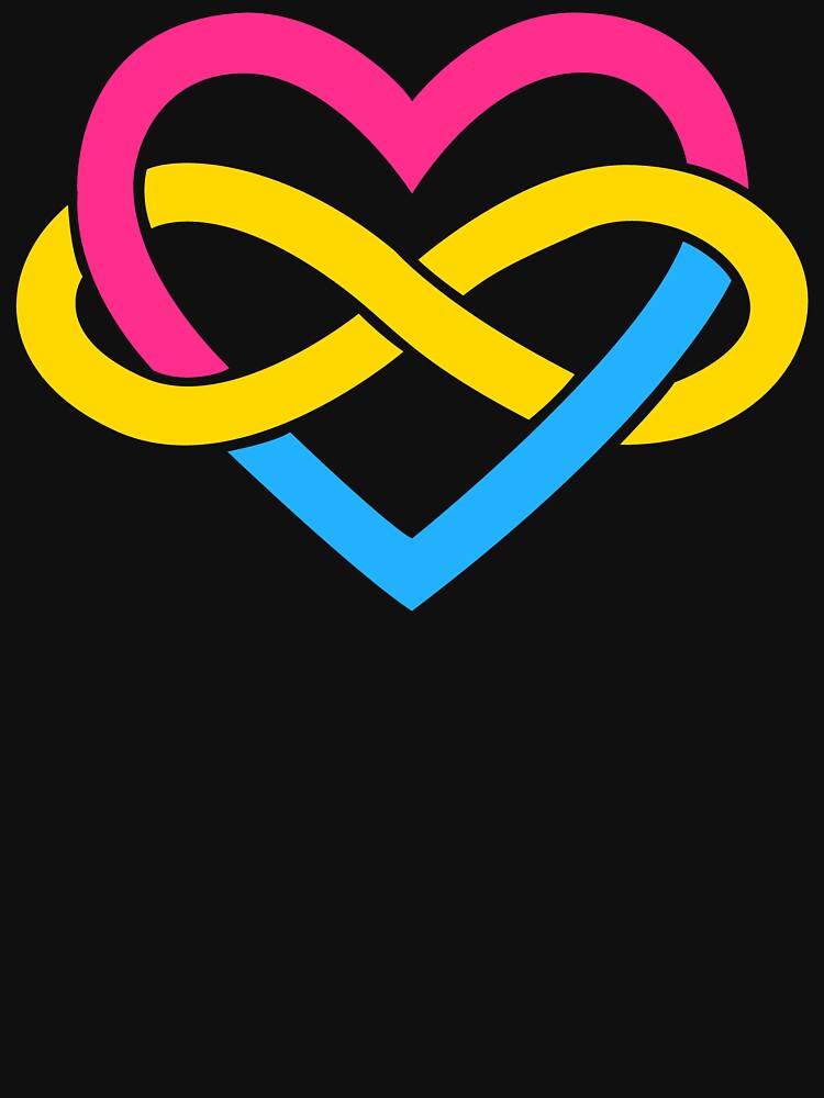 Pansexual Polyamory Infinity Heart (Black) by polyphiliashop