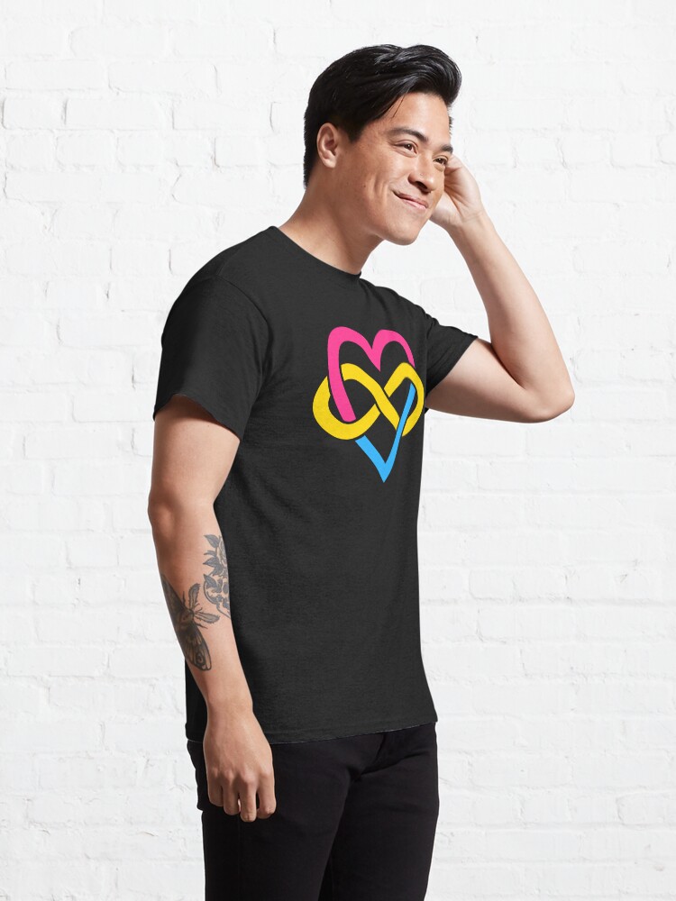 Alternate view of Pansexual Polyamory Infinity Heart (Black) Classic T-Shirt