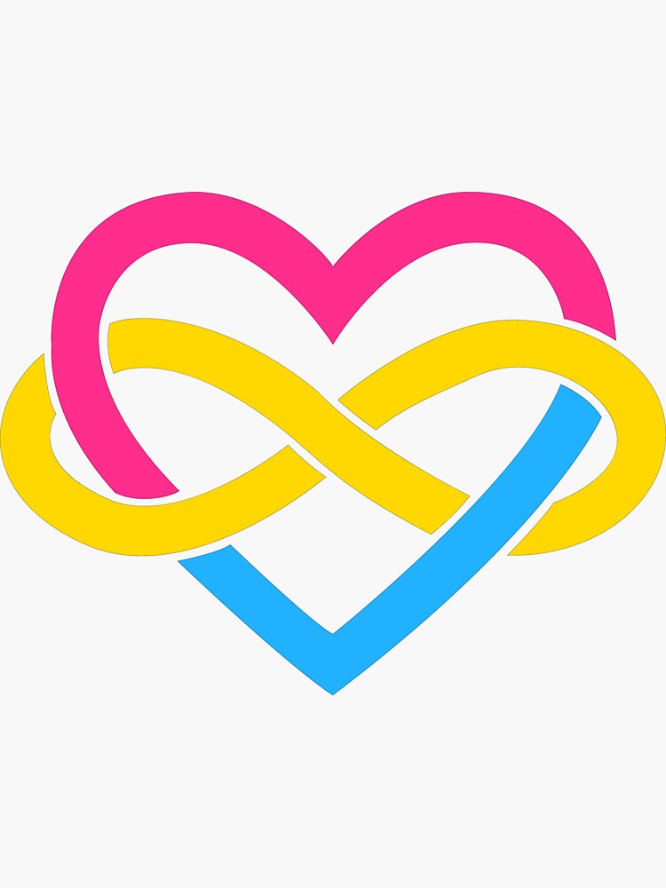 Pansexual Polyamory Infinity Heart (Black) by polyphiliashop