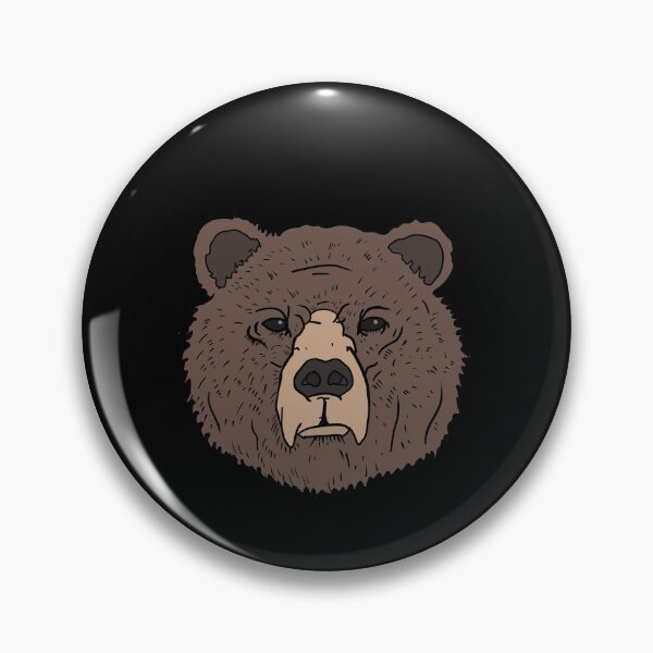 Item preview, Grumpy Brown Bear Head hand drawn portrait designed and sold by Mesyo.