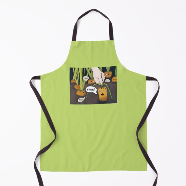 Item preview, Carrots Do Scream – funny cartoon characters on green background designed and sold by Crystal Raymond.