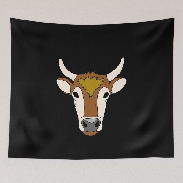 Item preview, Hand Drawn Cow with brown and white fur designed and sold by Mesyo.