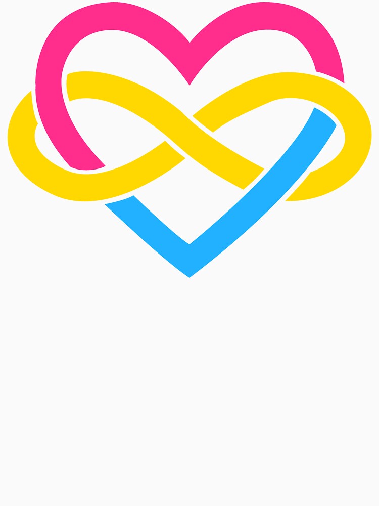 Pansexual Polyamory Infinity Heart (White) by polyphiliashop
