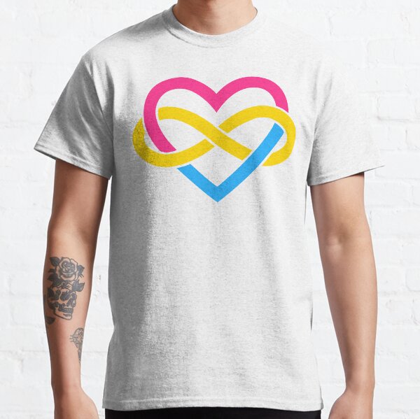 Pansexual Polyamory Infinity Heart (White) Classic T-Shirt