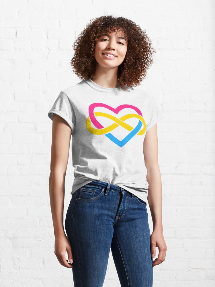 Alternate view of Pansexual Polyamory Infinity Heart (White) Classic T-Shirt
