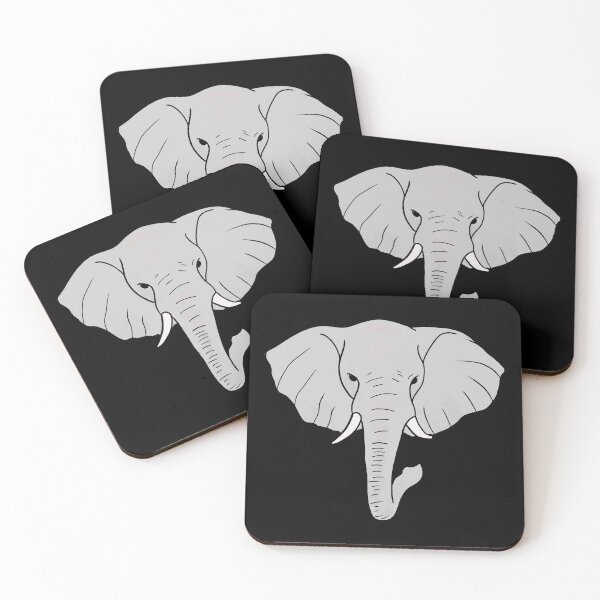 Item preview, Grey Elephant with tusks hand drawn portrait designed and sold by Mesyo.