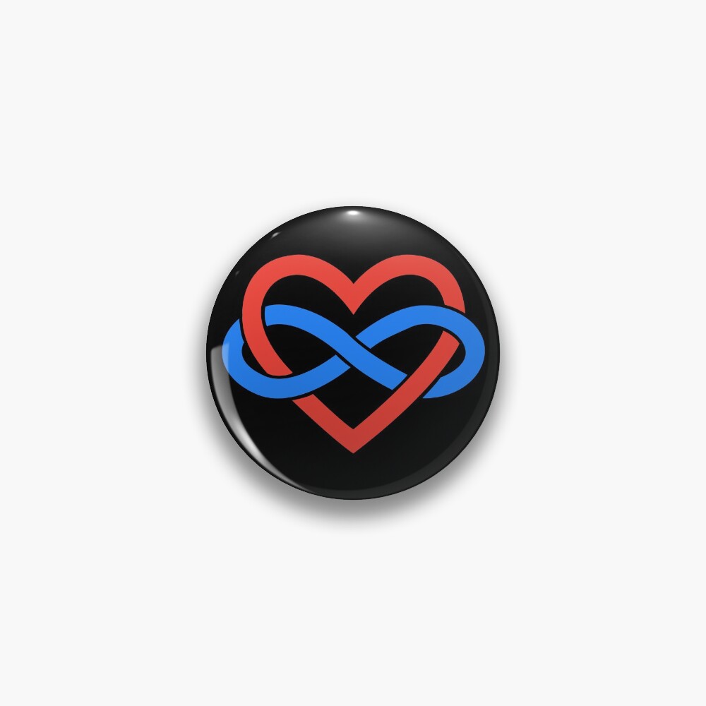 Polyamory Infinity Heart (Black) Pin