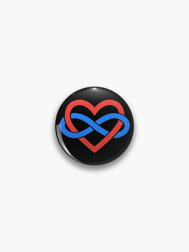 Thumbnail 1 of 3, Pin, Polyamory Infinity Heart (Black) designed and sold by polyphiliashop.