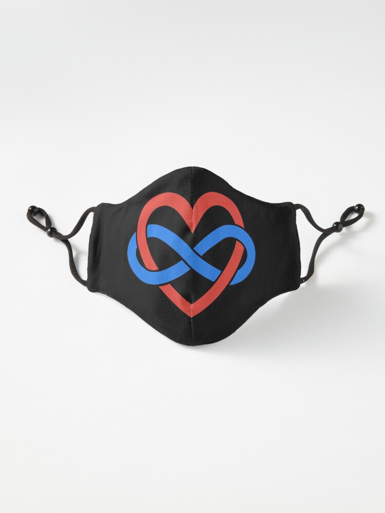 Alternate view of Polyamory Infinity Heart (Black) Mask