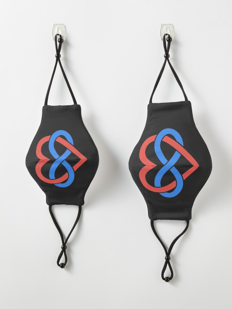 Alternate view of Polyamory Infinity Heart (Black) Mask