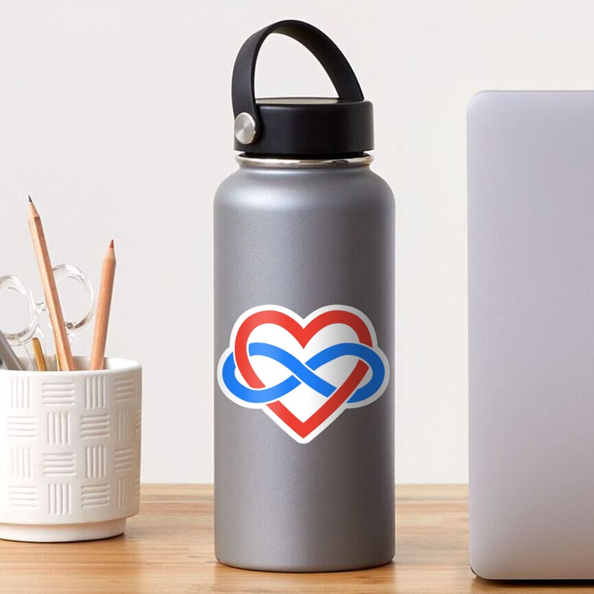 Polyamory Infinity Heart (Black) Sticker