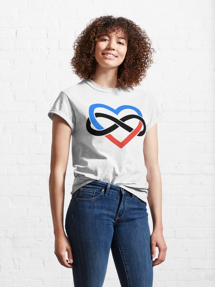 Alternate view of Polyamory Infinity Heart (White) Classic T-Shirt