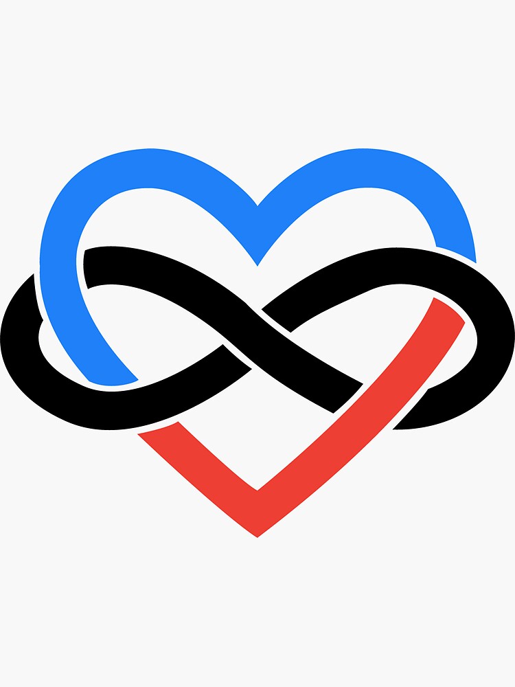 Thumbnail 3 of 3, Sticker, Polyamory Infinity Heart (White) designed and sold by polyphiliashop.