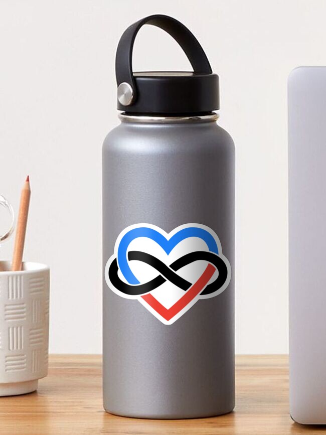 Thumbnail 1 of 3, Sticker, Polyamory Infinity Heart (White) designed and sold by polyphiliashop.
