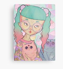 Cat Lady Metal Print