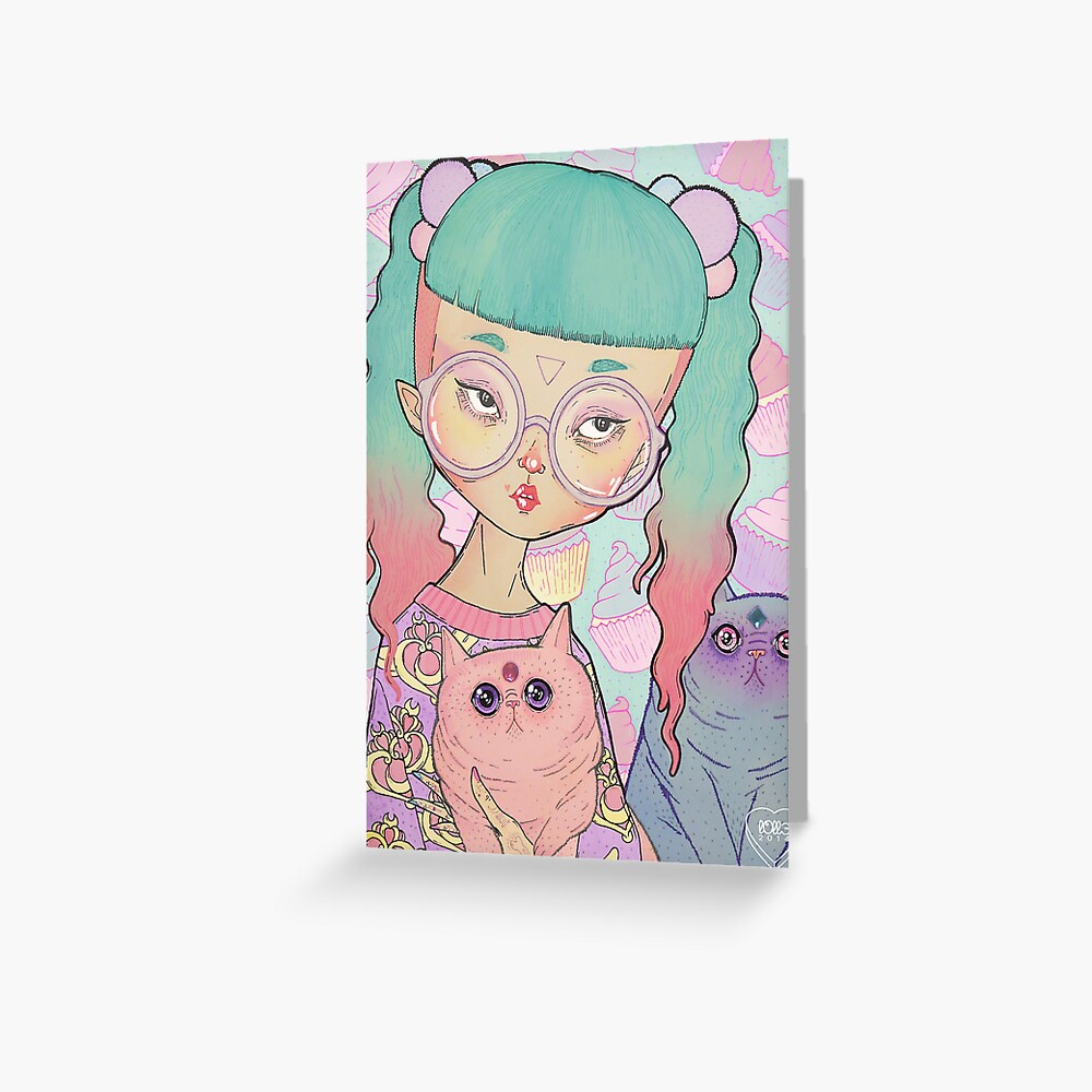 Cat Lady Greeting Card