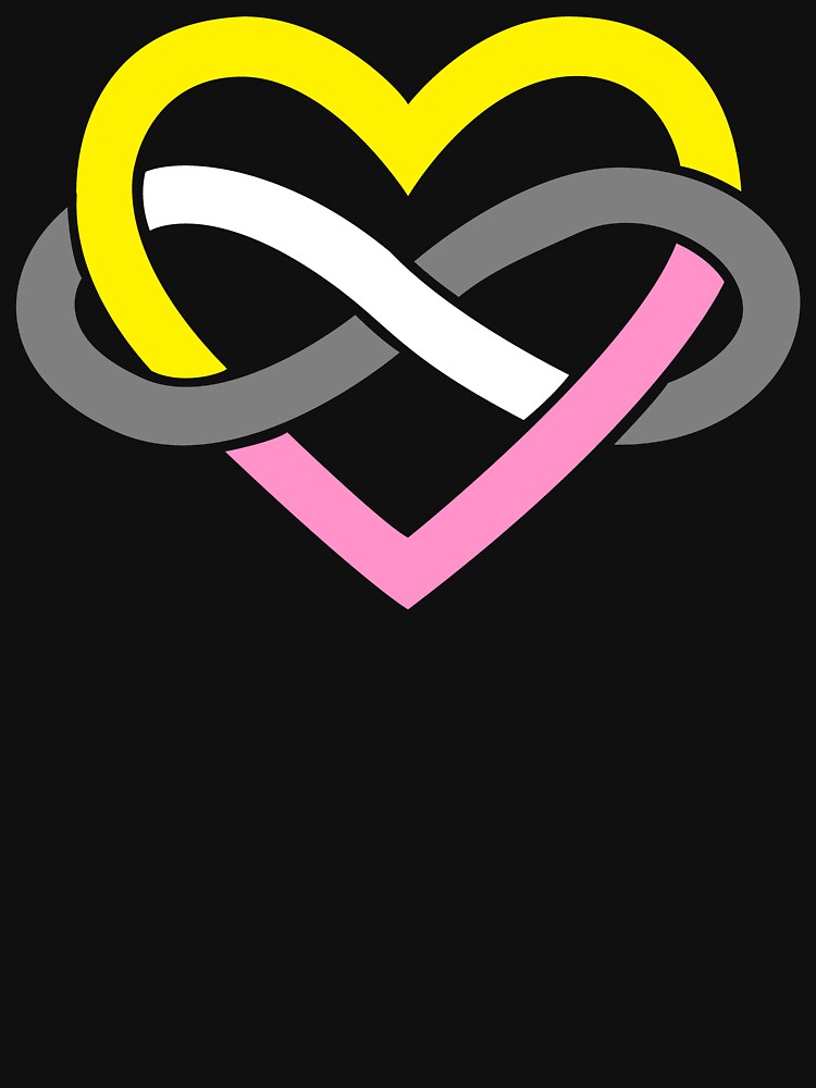Thumbnail 7 of 7, Classic T-Shirt, Queerplatonic Polyamory Infinity Heart (Black) designed and sold by polyphiliashop.