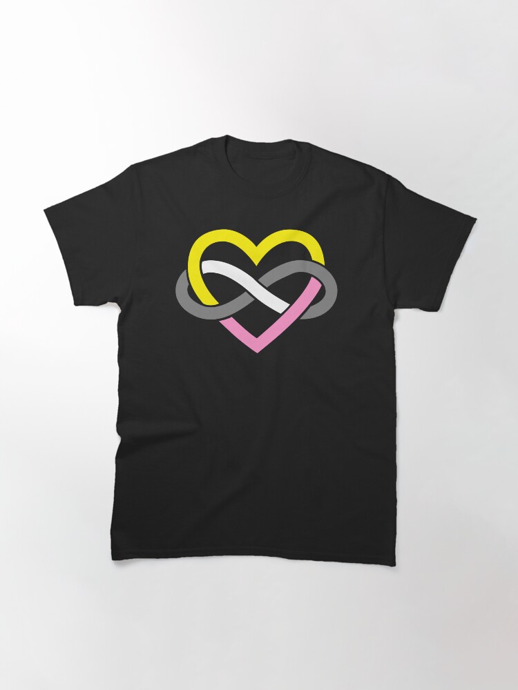 Thumbnail 2 of 7, Classic T-Shirt, Queerplatonic Polyamory Infinity Heart (Black) designed and sold by polyphiliashop.
