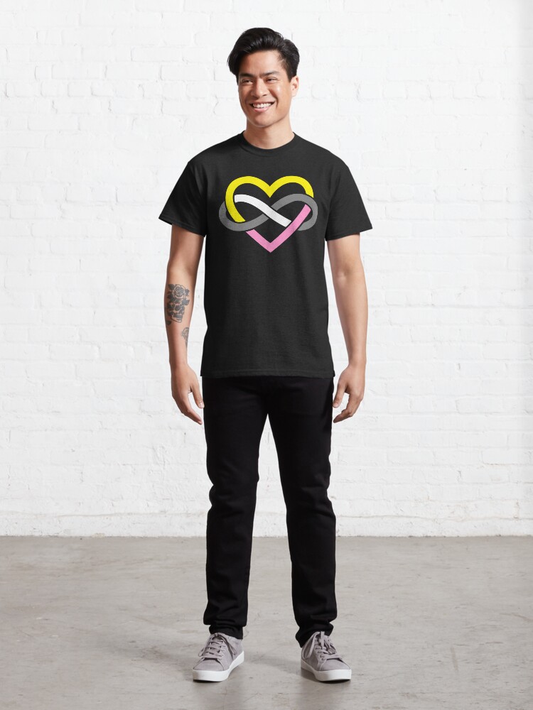 Thumbnail 3 of 7, Classic T-Shirt, Queerplatonic Polyamory Infinity Heart (Black) designed and sold by polyphiliashop.