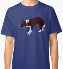 Crouching Border Collie - Red & White Classic T-Shirt
