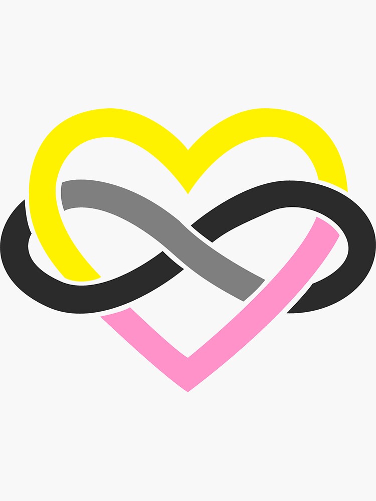 Queerplatonic Polyamory Infinity Heart (White) by polyphiliashop