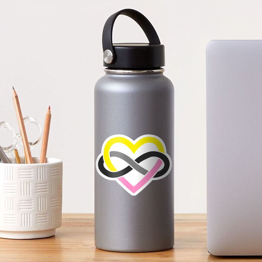 Queerplatonic Polyamory Infinity Heart (White) Sticker