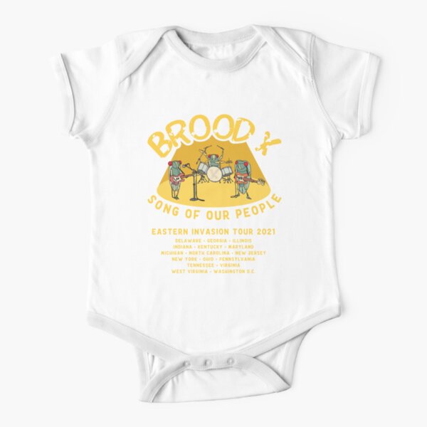 Cicada Brood X Cicada Invasion 2021 Cicada Song Eastern US Tour Short Sleeve Baby One-Piece