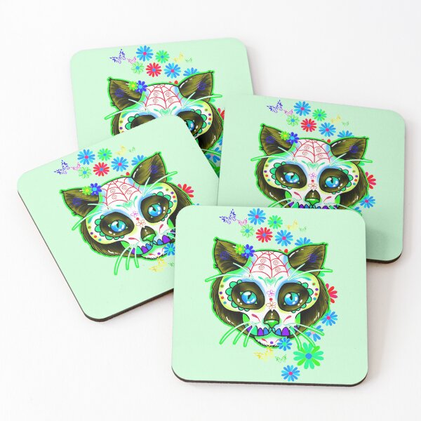 Item preview,   Day Of The Dead Kitty Cat Sugar Skull designed and sold by Gothic Fantasy.