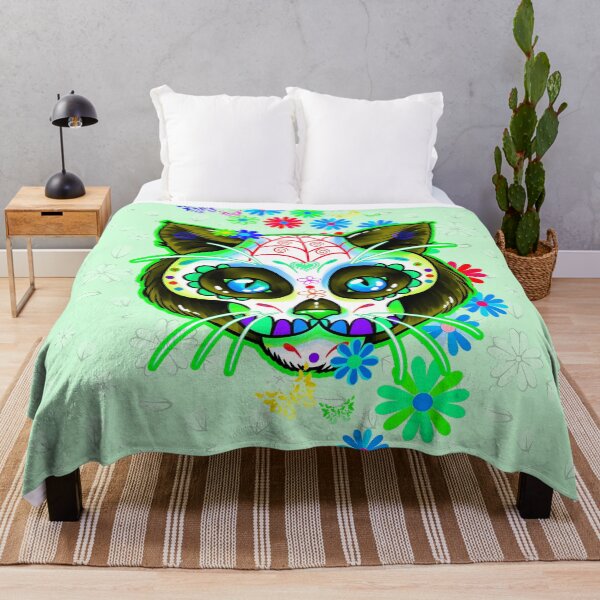 Item preview, Day Of The Dead Kitty Cat Sugar Skull designed and sold by Gothic Fantasy.