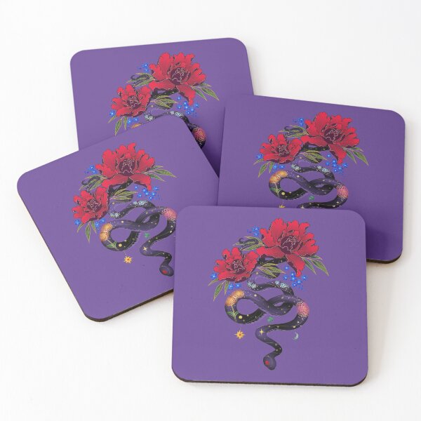 Item preview, Snake Peony Flowers Tattoo designed and sold by arterialmotive.